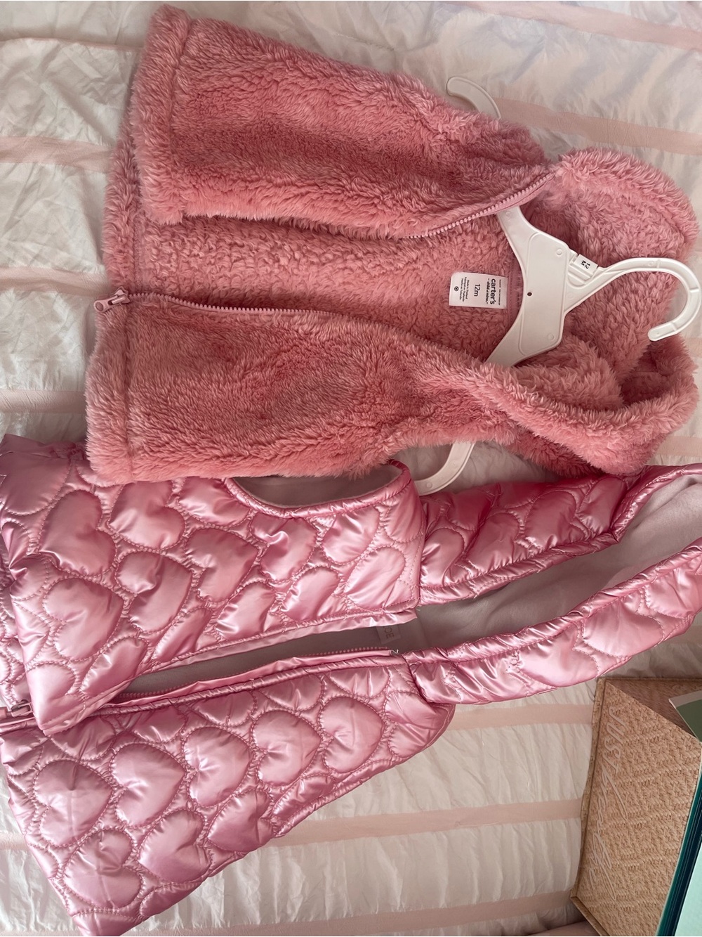 Carters Pink Sherpa & Quilted Reversible Kids Vest